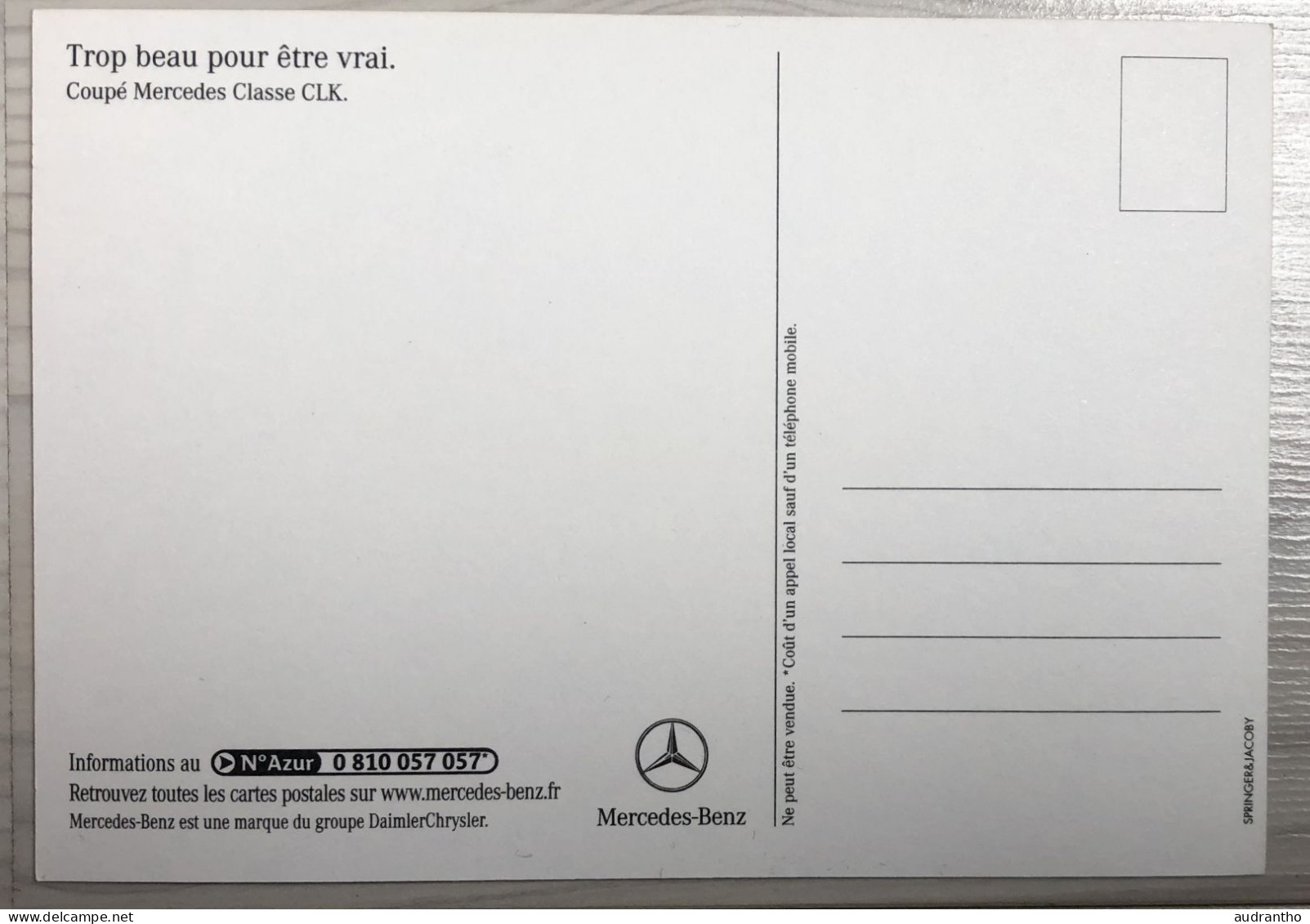 1 carte publicitaire à choisir - automobile MERCEDES-BENZ