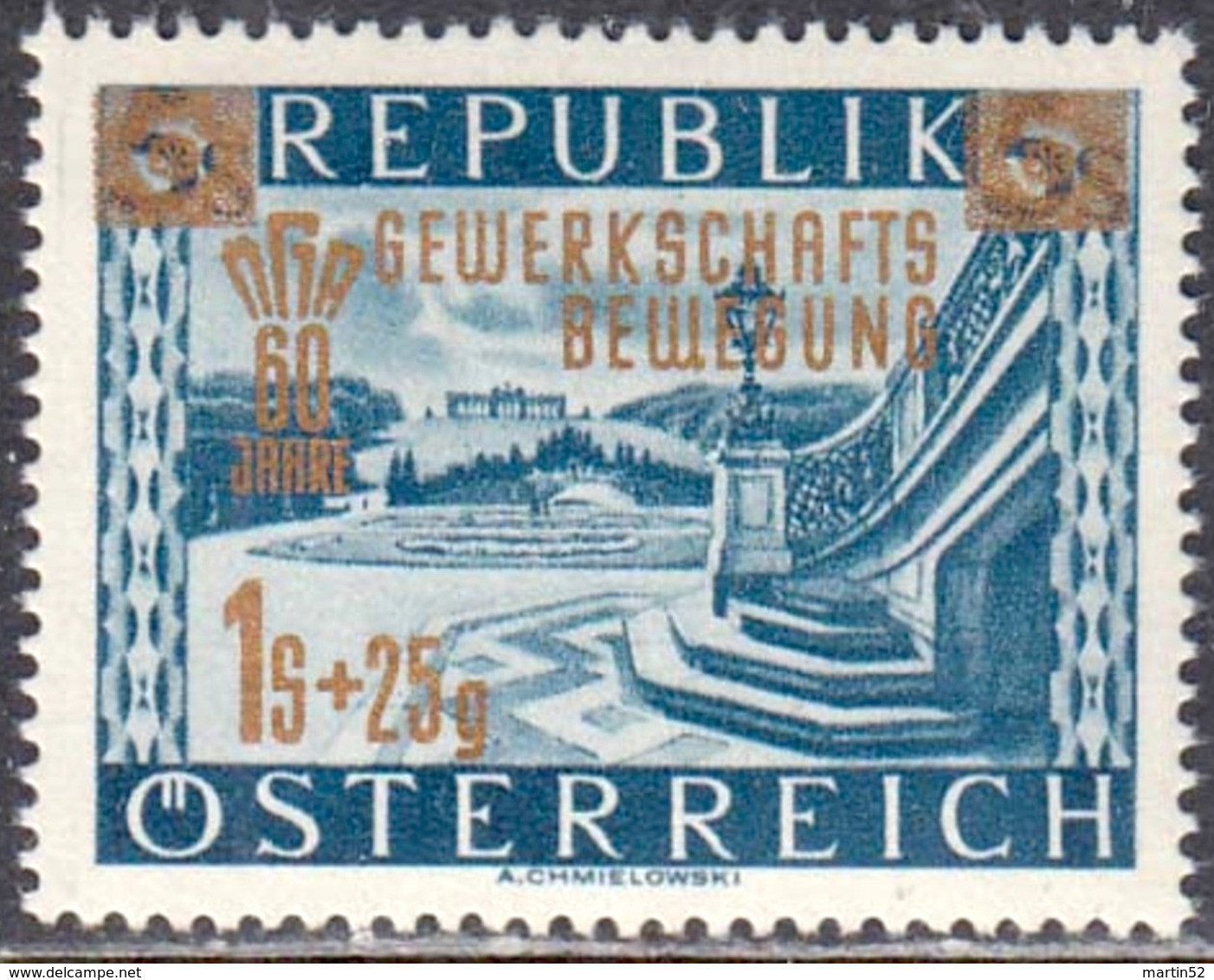 Austria Autriche Österreich 1953: Aufdruck GEWERKSCHAFTS-BEWEGUNG Michel-No. 983 ** Postfrisch MNH (Michel 3.00 Euro) - Unused Stamps