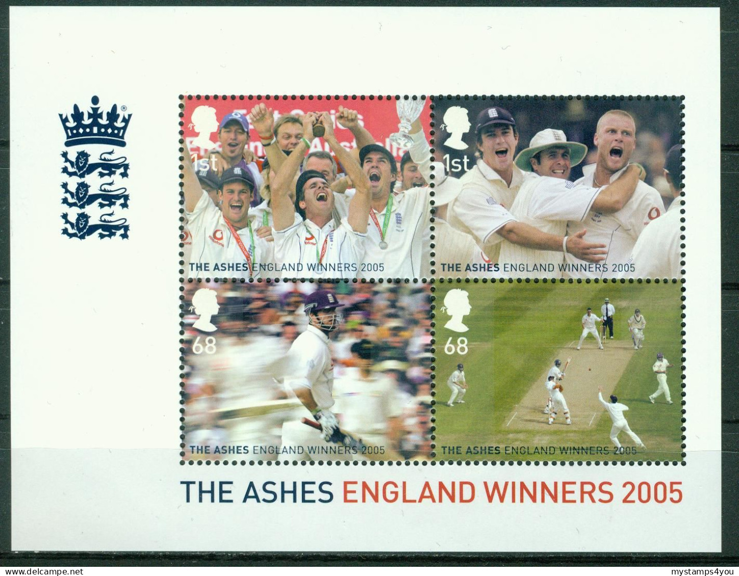 Bm Great Britain 2005 MiNr 2344-2347 Block 27 Sheet MNH | England's Ashes Victory. Cricket Scenes #kar-1011-3 - Blocks & Kleinbögen