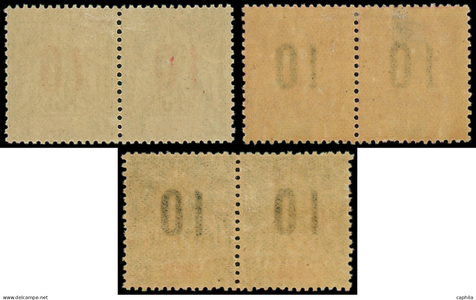 * GRANDE COMORE - Poste - 27Aa/29Aa, 3 Paires Chiffres Espacés Tenant à Normal - Unused Stamps