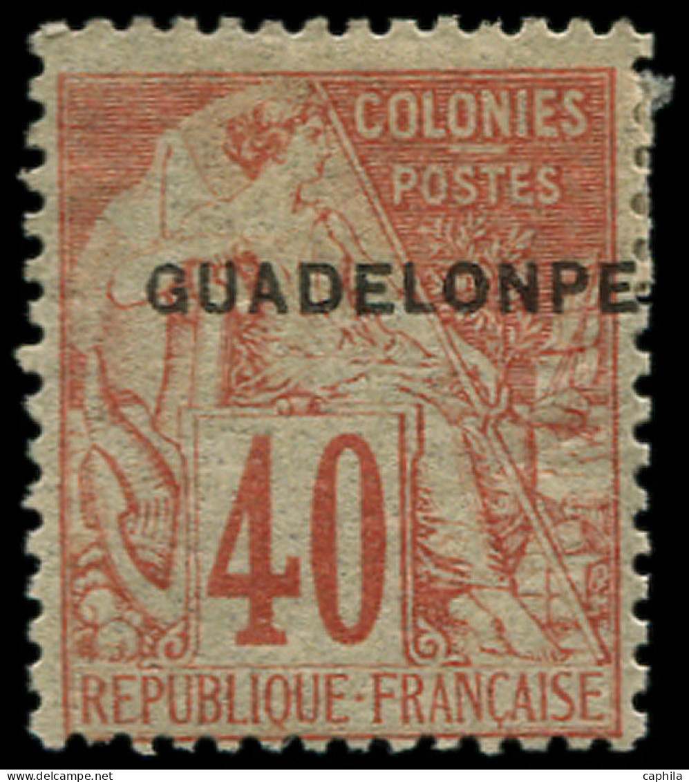 * GUADELOUPE - Poste - 24c, "Guadelonpe", Signé JF Brun: 40c Rouge-orange - Unused Stamps