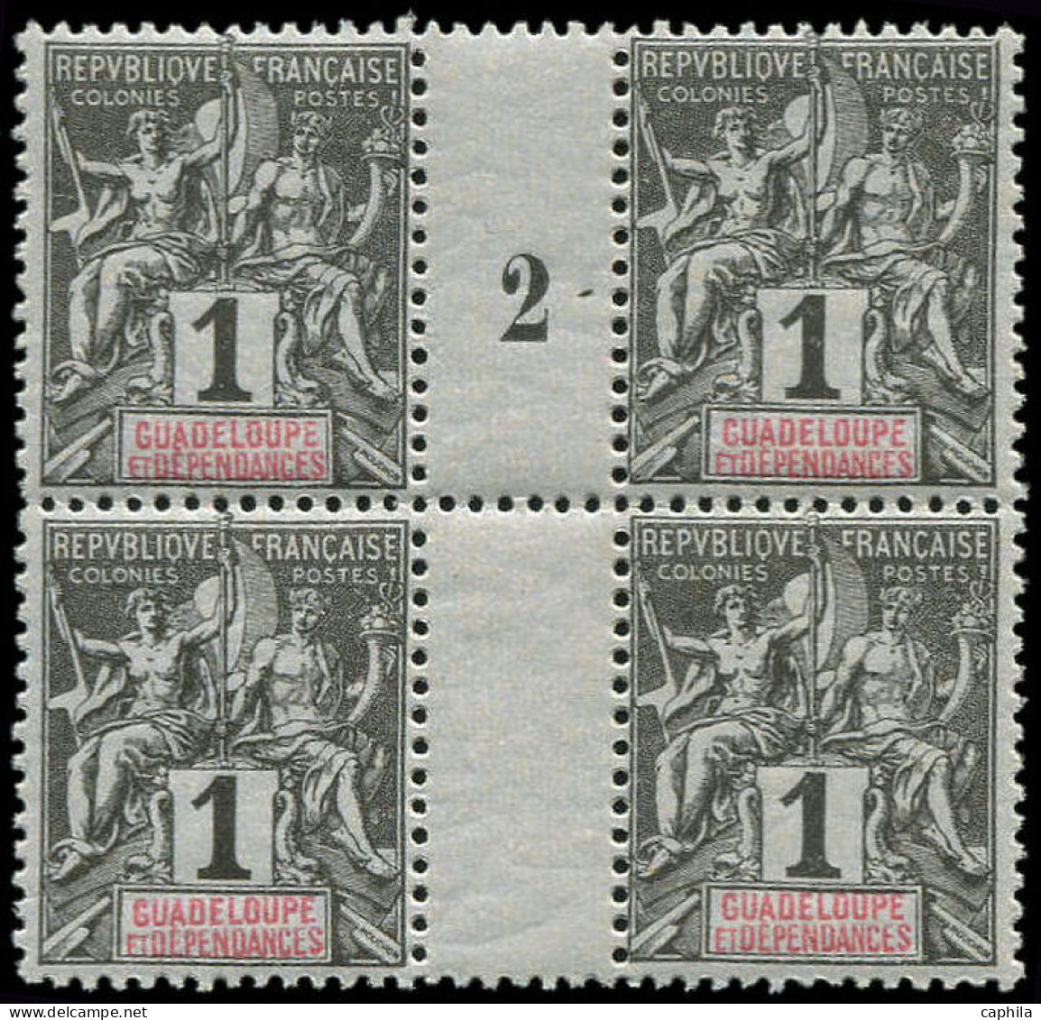 ** GUADELOUPE - Poste - 27, Bloc De 4 Millésime "2" - Unused Stamps