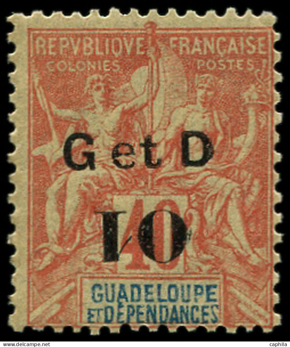 ** GUADELOUPE - Poste - 46c, Chiffre "1" Renversé - Unused Stamps
