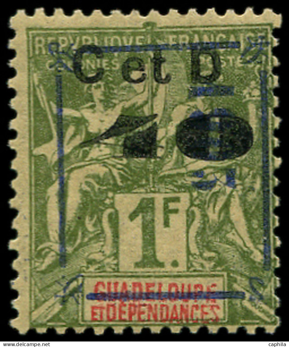 * GUADELOUPE - Poste - 50Eb, "C" Et "D": 40c. S. 1f. Olive - Unused Stamps