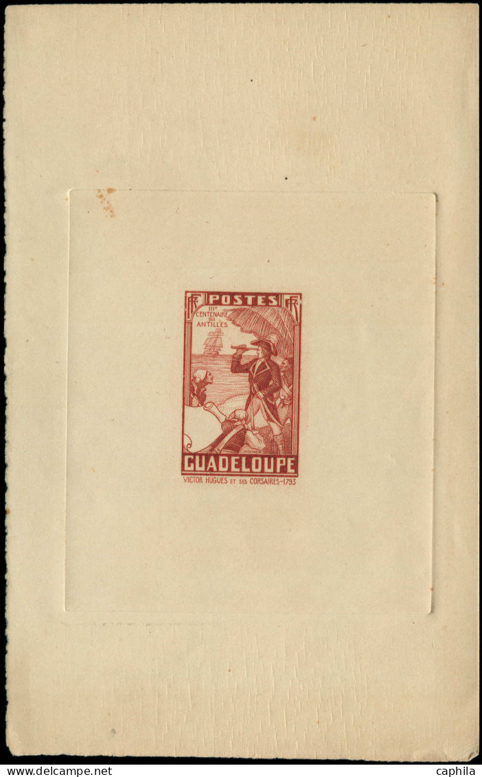 EPA GUADELOUPE - Poste - 130, épreuve D'artiste En Brun, Sans Faciale: Victor Hugues Et Les Corsaires - Unused Stamps