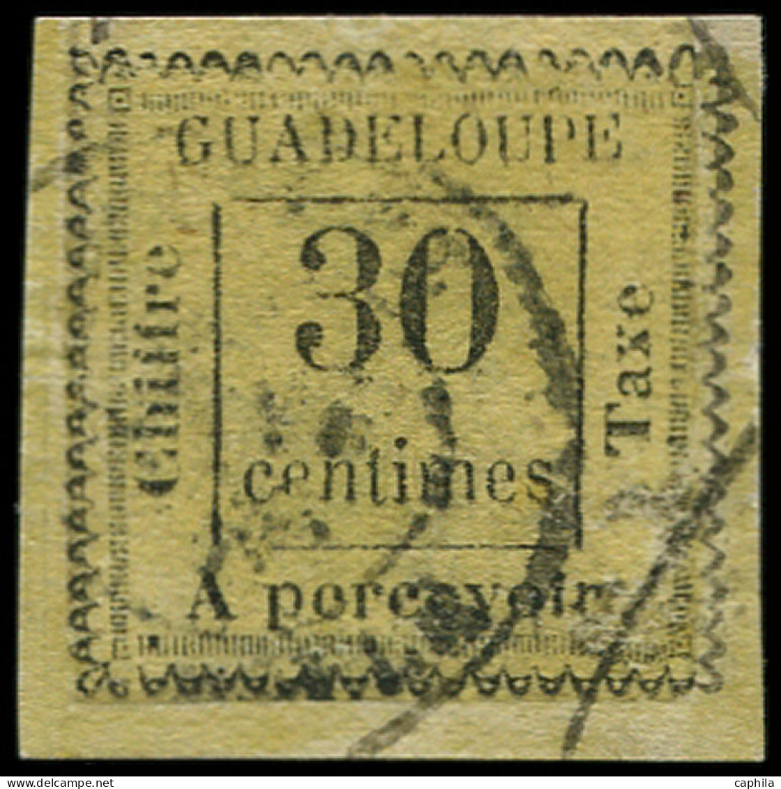 O GUADELOUPE - Taxe - 10, Belles Marges: 30c. Jaune - Timbres-taxe