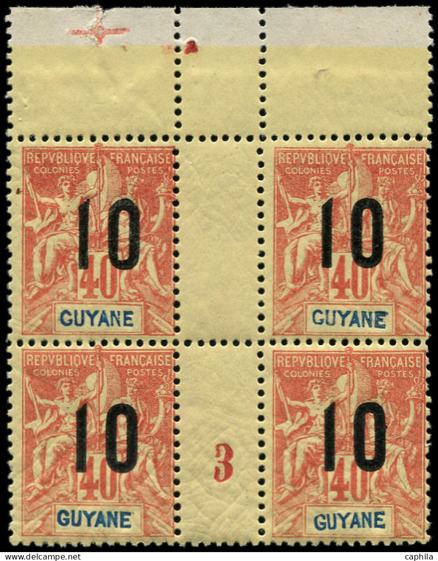 ** GUYANE - Poste - 71, Bloc De 4 Millésime "3", Tirage 948, Bdf - Unused Stamps