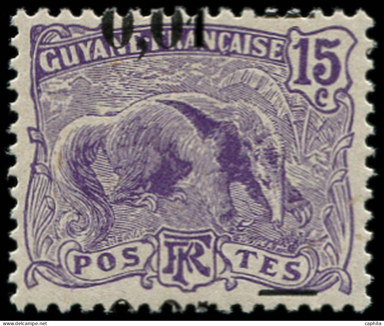** GUYANE - Poste - 91, Surcharge à Cheval: Tamanoir - Unused Stamps