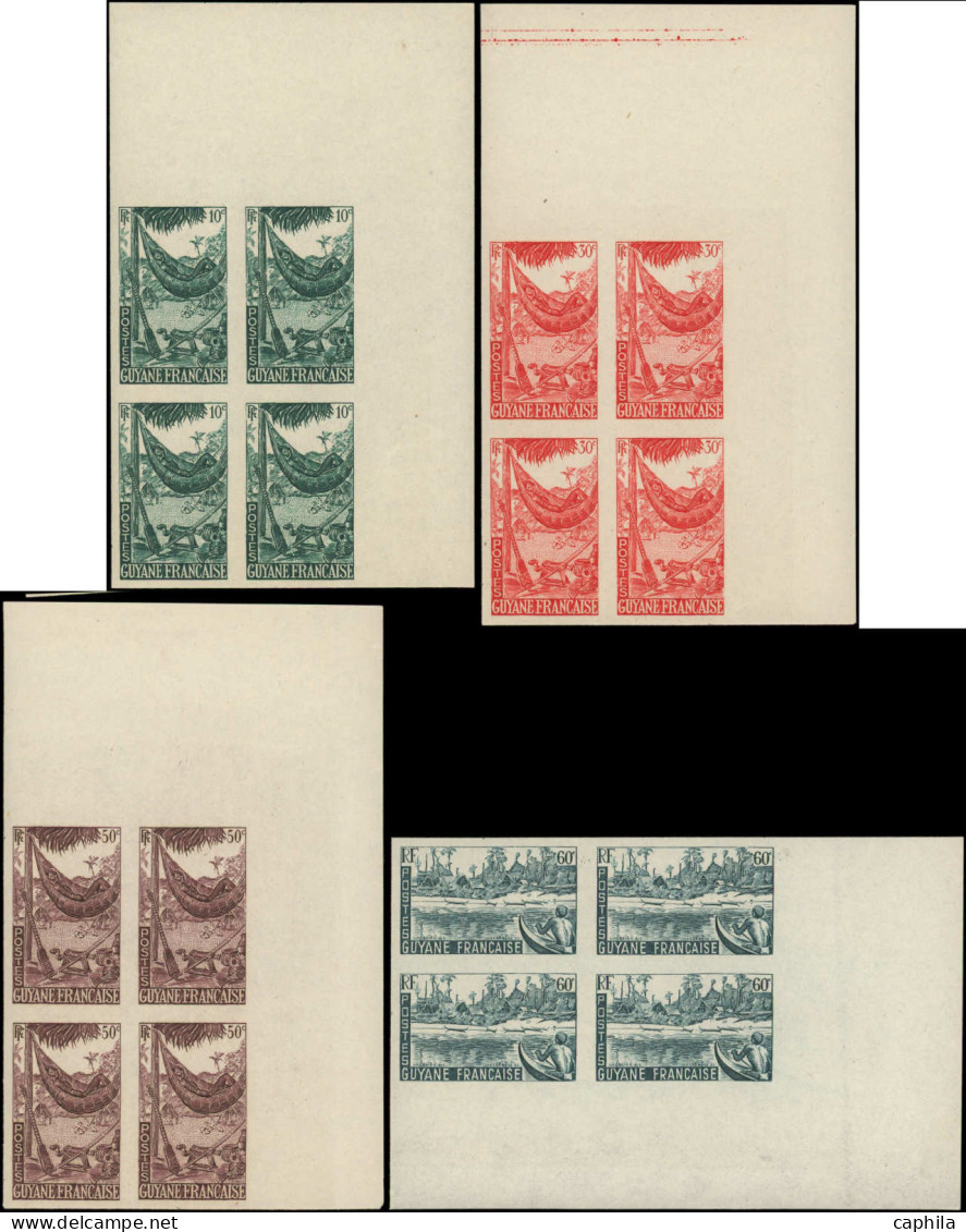 ** GUYANE - Poste - 201/17, 17 Blocs De 4 Non Dentelés, Cdf: Aspect De La Guyane (Maury) - Unused Stamps