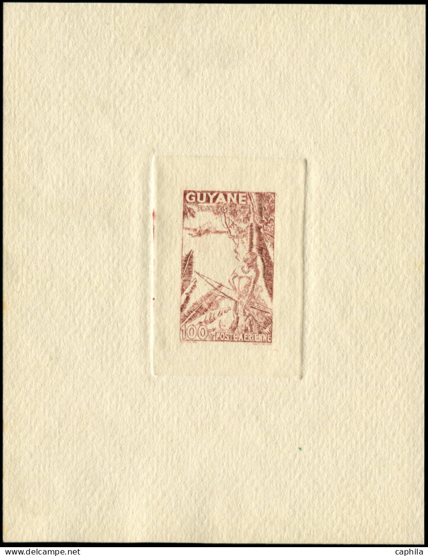 EPA GUYANE - Poste Aérienne - 25, épreuve D'artiste En Brun: Arc - Unused Stamps