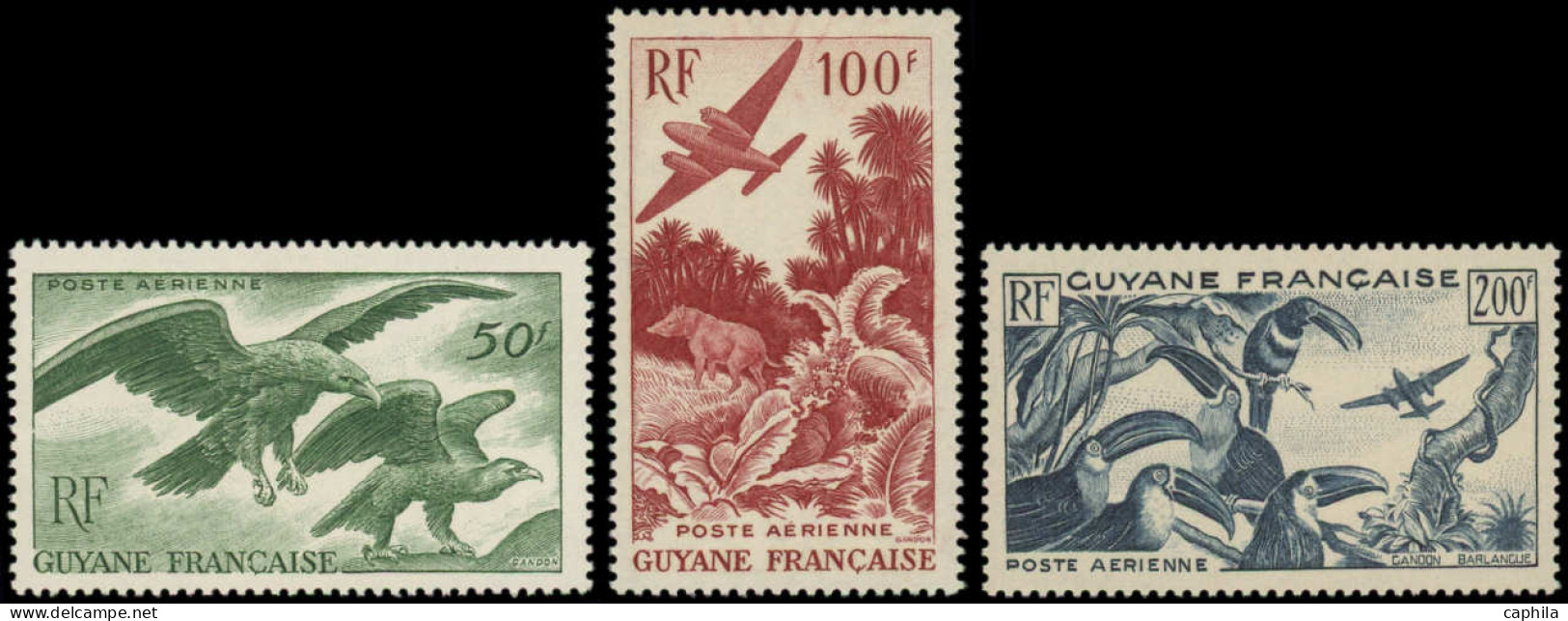 ** GUYANE - Poste Aérienne - 35/37, Complet: Oiseaux - Autres & Non Classés