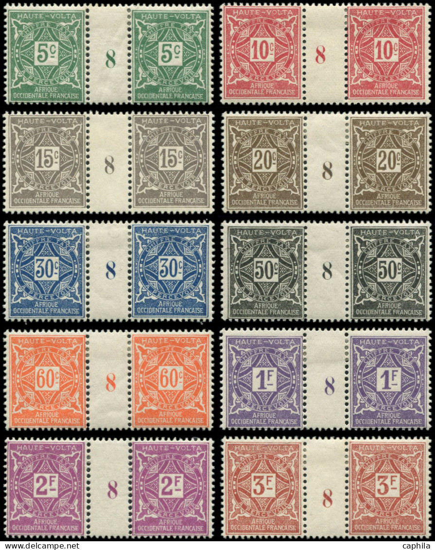 * HAUTE-VOLTA - Taxe - 11/20, 10 Paires Millésime "8", Complet - Timbres-taxe