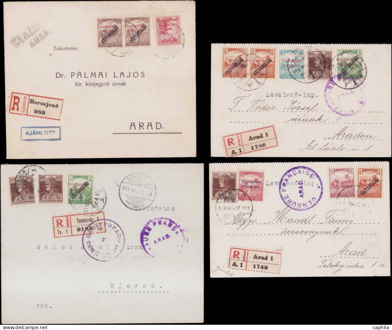 LET HONGRIE OCC.FRANCE - ARAD - Lots & Collections - Ensemble De 23 Lettres, Affranchissements Divers - Brieven En Documenten