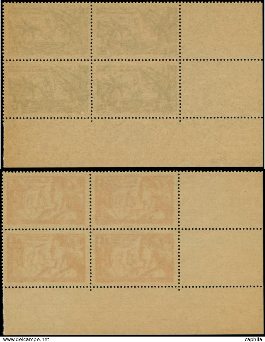 ** INDE FRANCAISE - Poste - Ensemble De 17 Blocs De 4 Coins Datés Dont Multiples, 1936/52 - Otros & Sin Clasificación