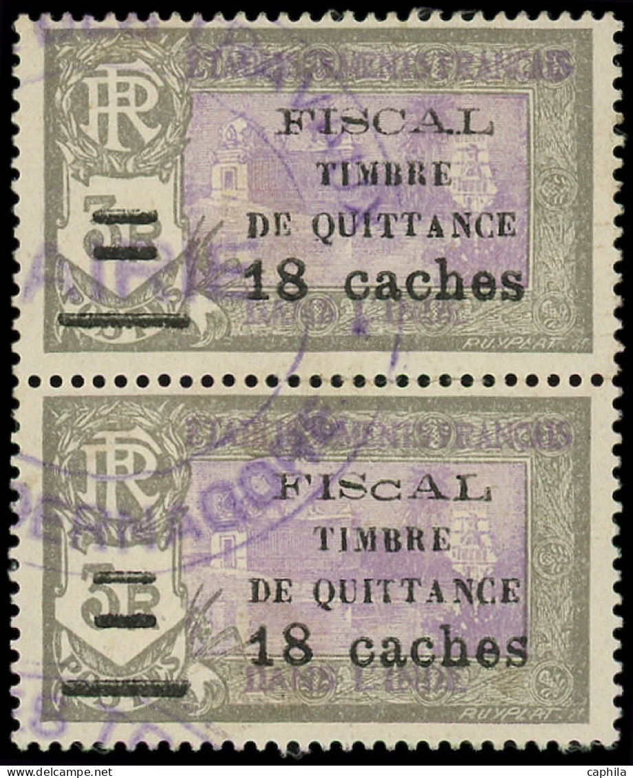 O INDE FRANCAISE - Fiscaux - Quittances BDV 48, Paire, Un Exemplaire Petit "C" à Fiscal - Autres & Non Classés