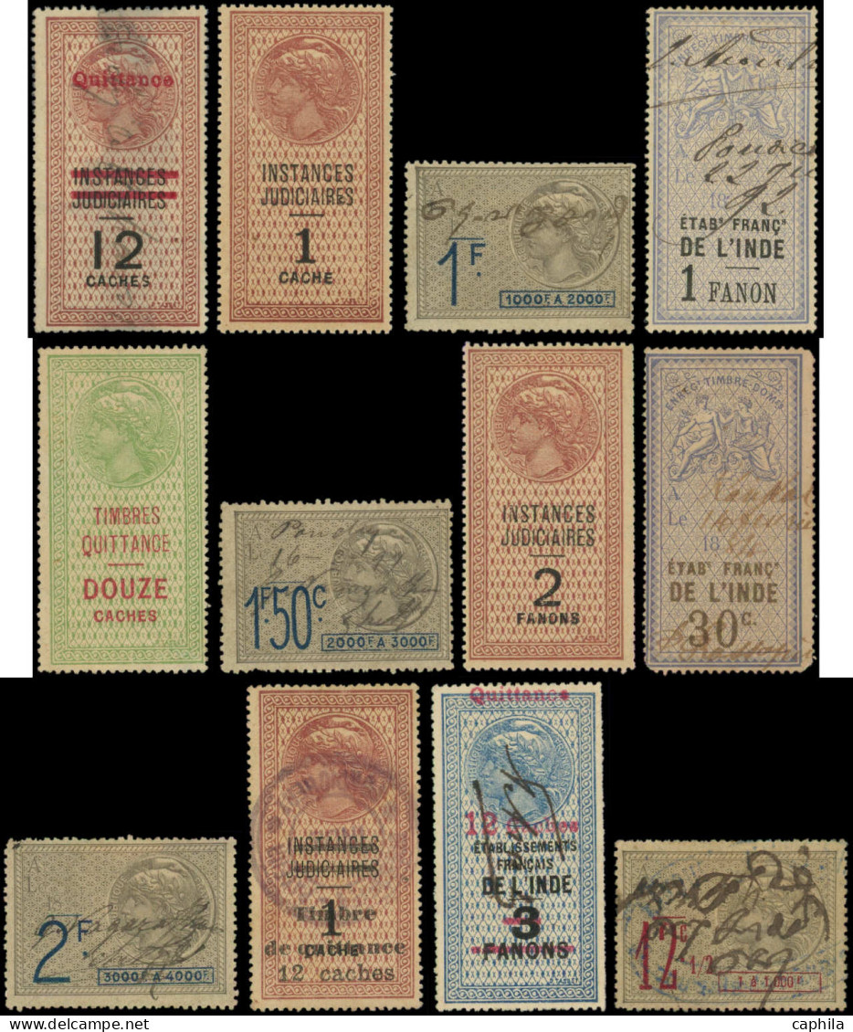 LOT INDE FRANCAISE - Lots & Collections - Petite Collection De 46 Fiscaux Différents - Other & Unclassified