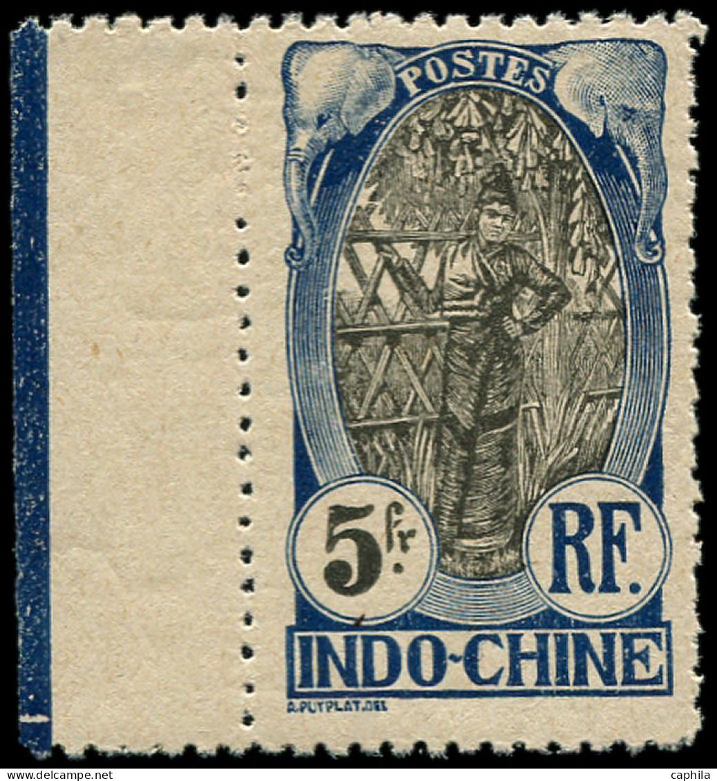 ** INDOCHINE - Poste - 57, Dentelé 11, Bdf: 5f. Bleu - Unused Stamps
