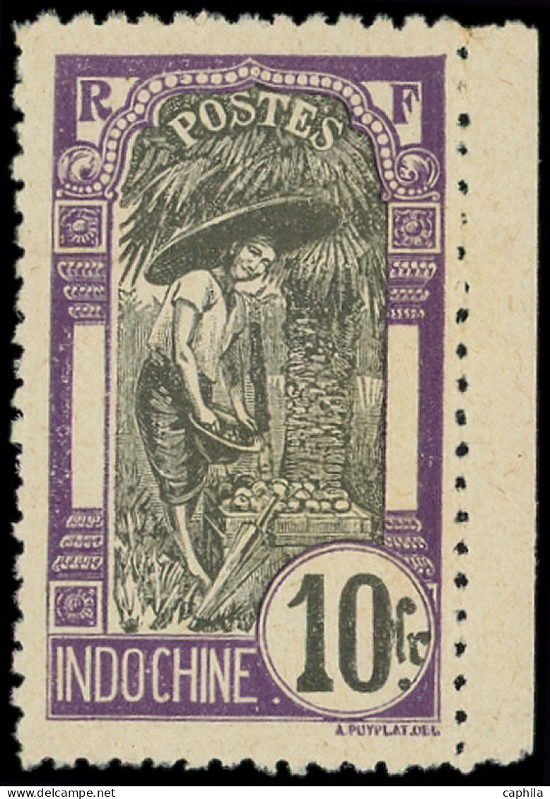 ** INDOCHINE - Poste - 58, Dentelé 11, Signé Calves, Bdf: 10f. Violet - Other & Unclassified