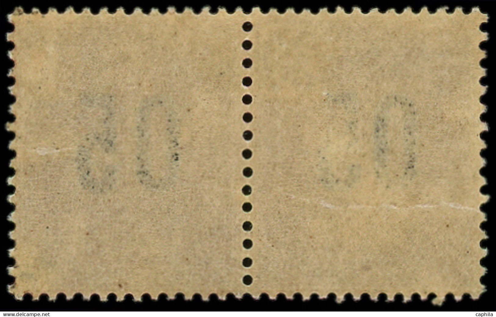 * INDOCHINE - Poste - 61Aa, Chiffres Espacés Tenant à Normal: 05 Sur 30c. Brun Sur Chamois - Unused Stamps