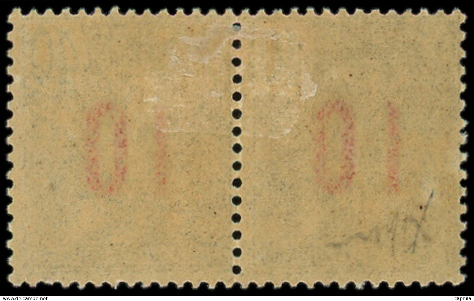* INDOCHINE - Poste - 62Aa, Paire Chiffres Espacés Tenant à Normal: 10 Sur 40c. Noir Sur Gris - Unused Stamps