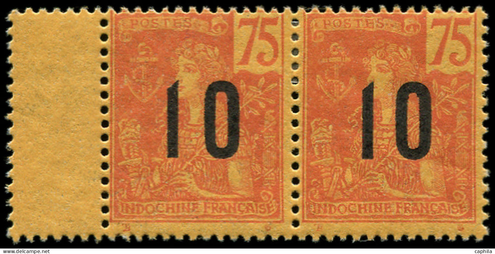 * INDOCHINE - Poste - 64Aa, Chiffres Espacés Tenant à Normal - Unused Stamps