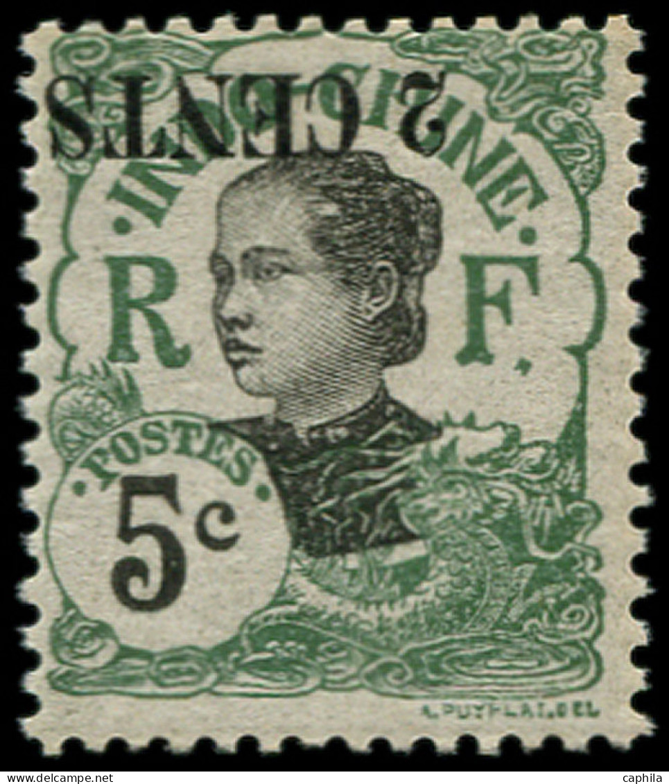 ** INDOCHINE - Poste - 75a, Surcharge Renversée - Unused Stamps