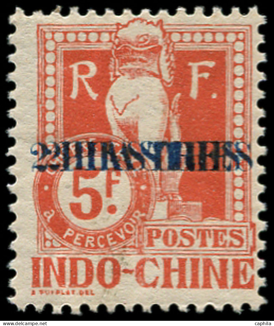 ** INDOCHINE - Taxe - 30a, Double Surcharge: 2pi. Sur 5f. Rouge - Timbres-taxe