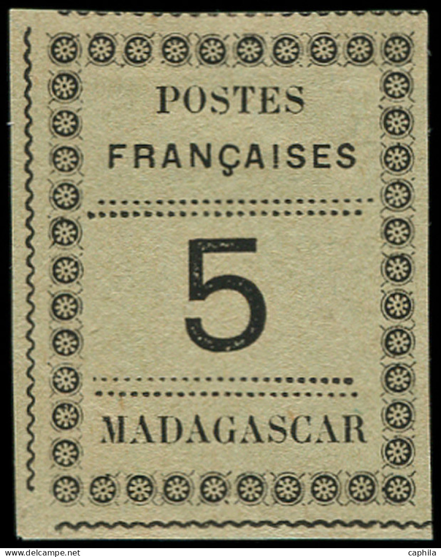 (*) MADAGASCAR - Poste - 8, Signé Scheller: 5c. Noir S. Vert - Neufs