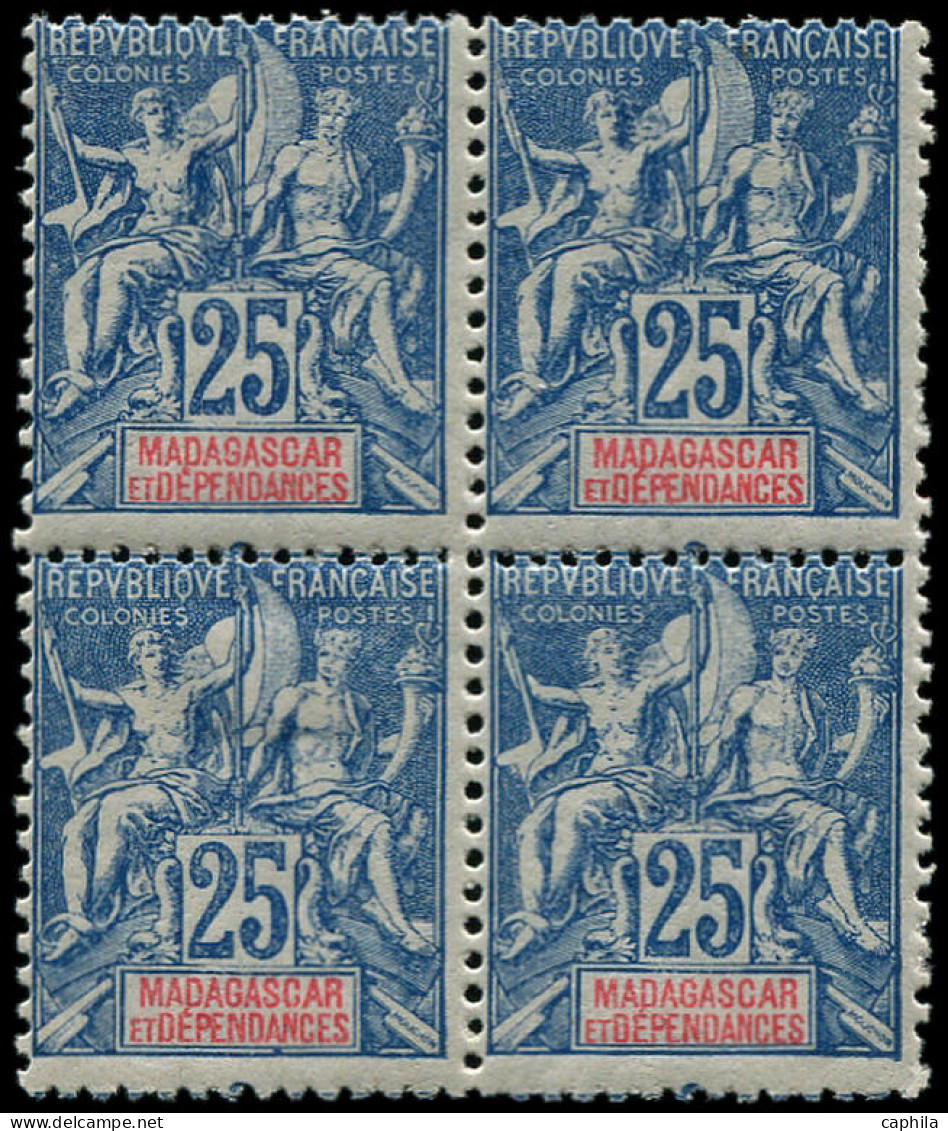 ** MADAGASCAR - Poste - 45, Bloc De 4, 1 Exemplaire *: 25c. Bleu - Unused Stamps