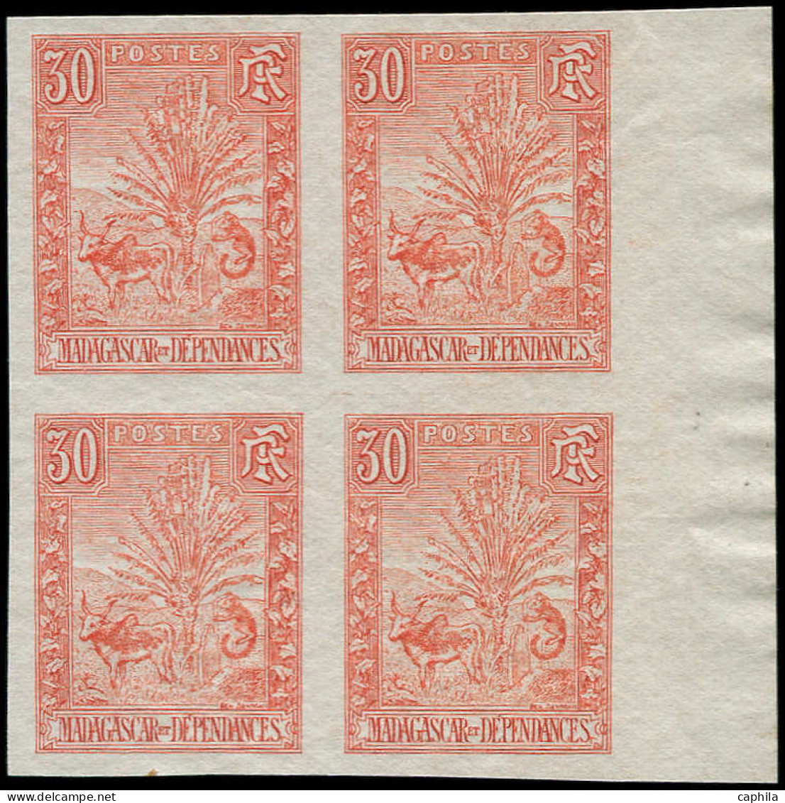 (*) MADAGASCAR - Poste - 71, Bloc De 4 Non Dentelé, Bdf: Zébu - Unused Stamps