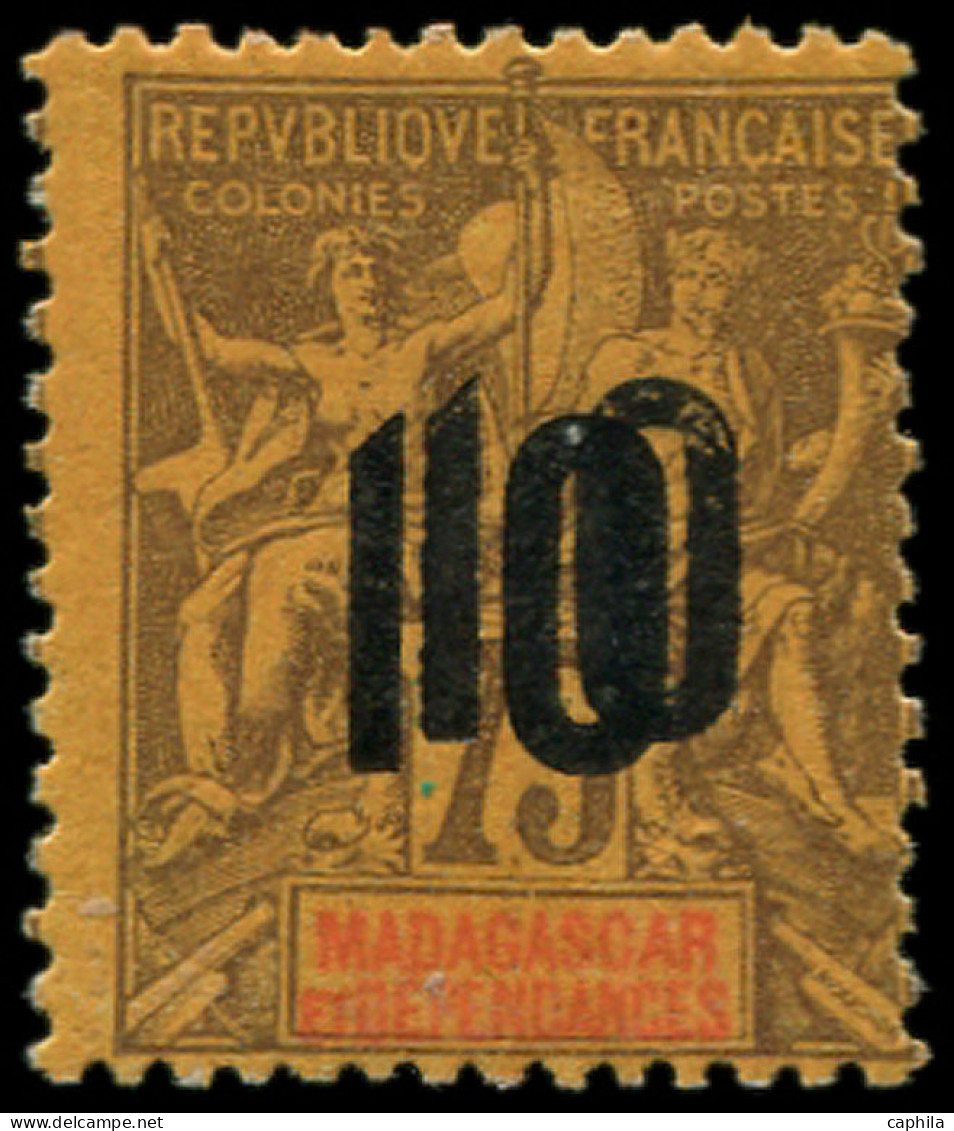 * MADAGASCAR - Poste - 114a, Double Surcharge, Signé Scheller: 10 S. 75c. - Neufs