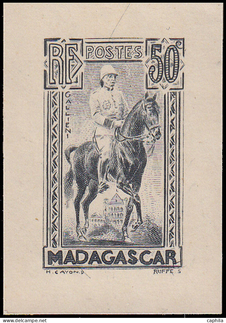 EPA MADAGASCAR - Poste - 184, Type Non Adopté (tête à Droite), épreuve D'artiste En Gris: 50c. Galliéni - Autres & Non Classés