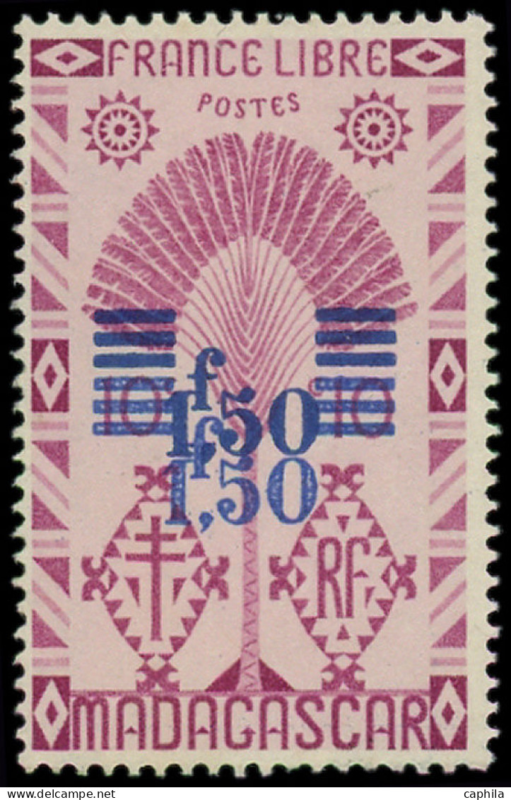 ** MADAGASCAR - Poste - 287a, Double Surcharge: 1.50f. Sur 10c. Lilas-rose - Unused Stamps