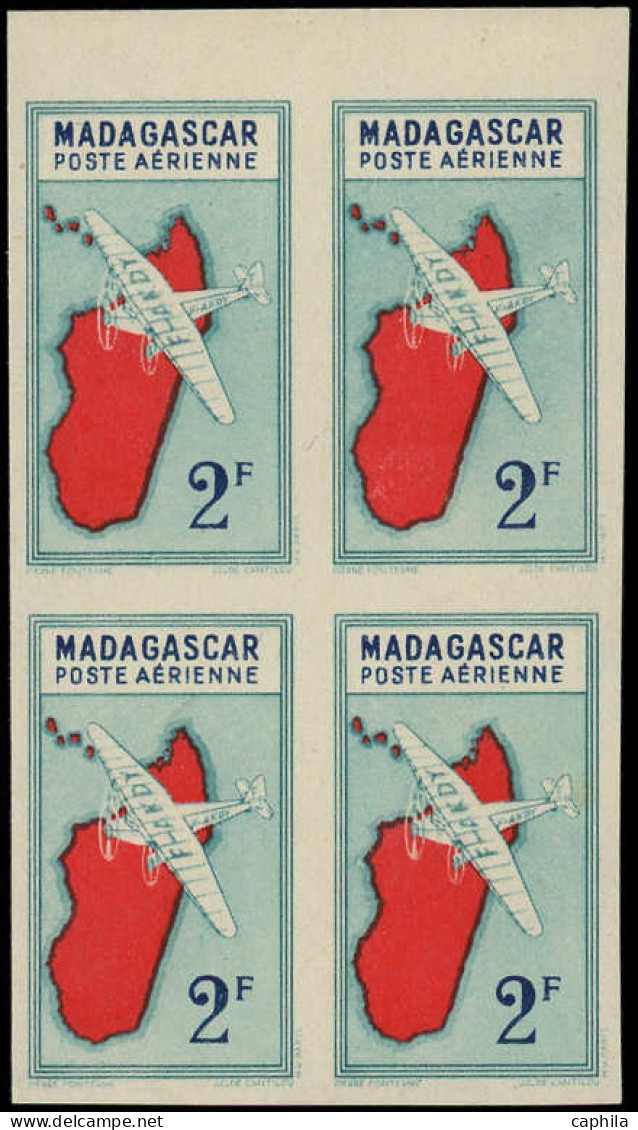 ** MADAGASCAR - Poste Aérienne - 29b, Bloc De 4 Non Dentelé, Bdf: 2f. Avion - Andere & Zonder Classificatie