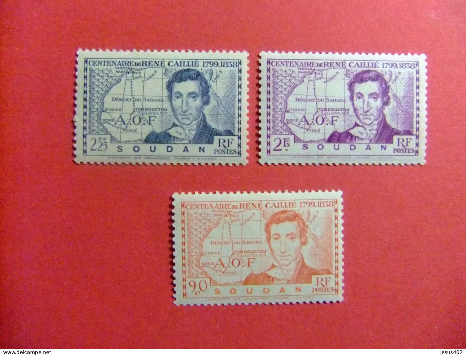 55 SUDAN - SOUDAN FRANCAISE 1939 / RENÉ CAILLIÉ (explorador) / YVERT 100 / 02 MNH - Nuevos