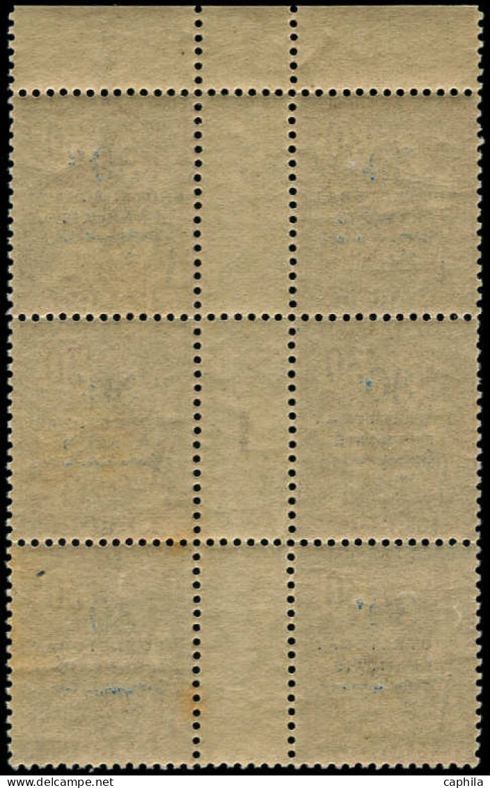 ** MAROC - Poste - 46, Bloc De 6 Millésime "1", Gomme Coloniale: 30c. S. 30c. Violet-brun - Unused Stamps