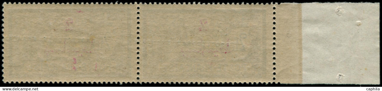 ** MAROC - Poste - 52, En Paire Bdf, Surcharge  "Protectorat Français" à Cheval: 2p. S. 2f. Merson (Maury) - Unused Stamps