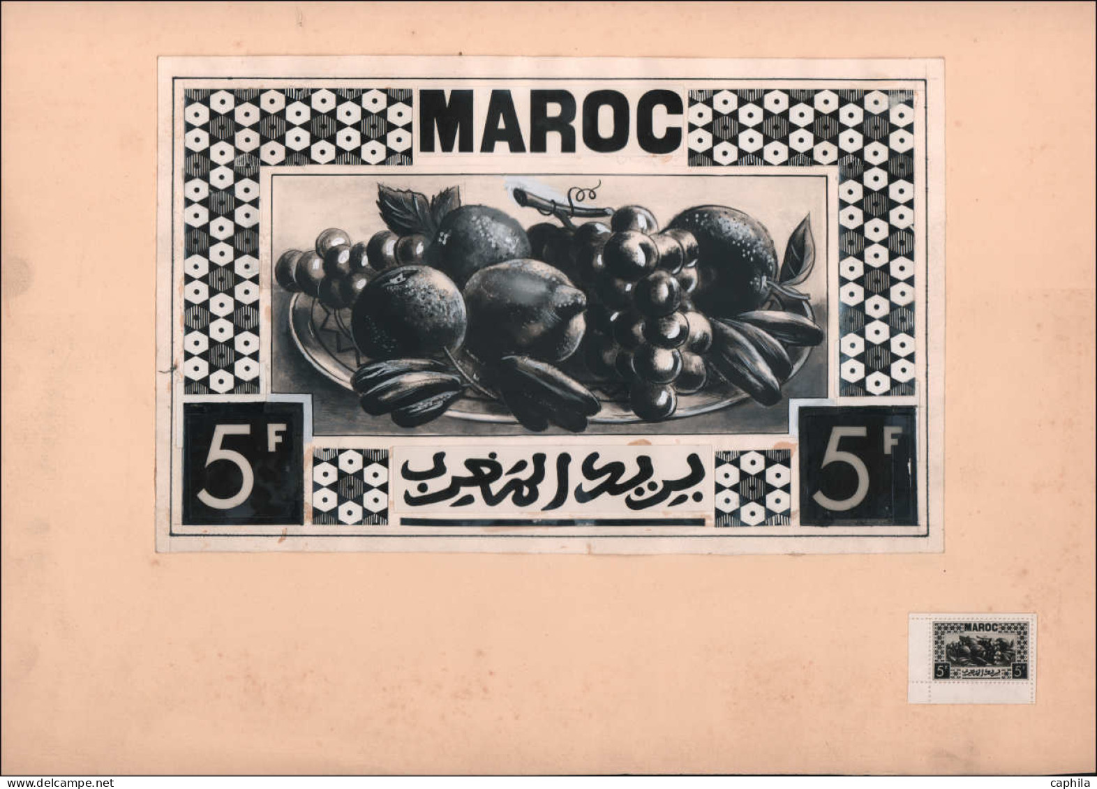 MAQ MAROC - Epreuves D'Artiste - (1933/1935), Ensemble De 11 Maquettes + Réduction Photo, Grand Format (300 X 195), Encr - Autres & Non Classés