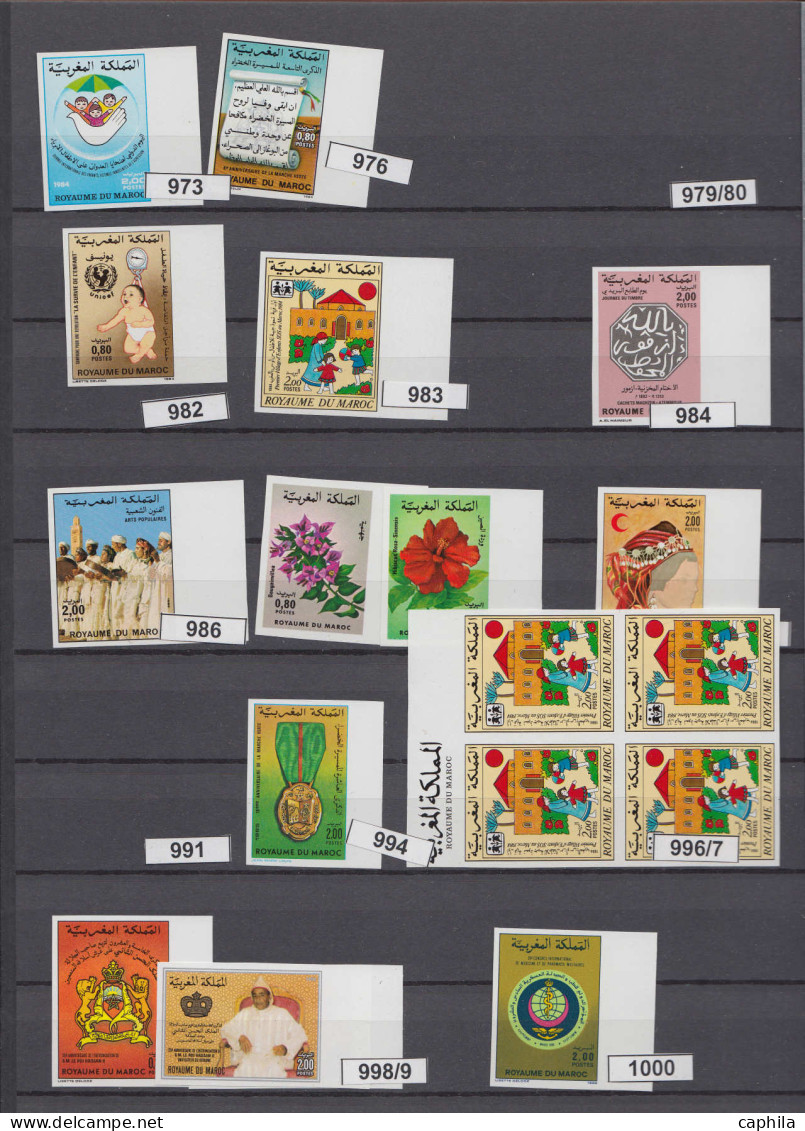 LOT MAROC - Lots & Collections - Collection de + 650 timbres non dentelés, dont quelques doubles et 4 Bf, la plupart Bdf