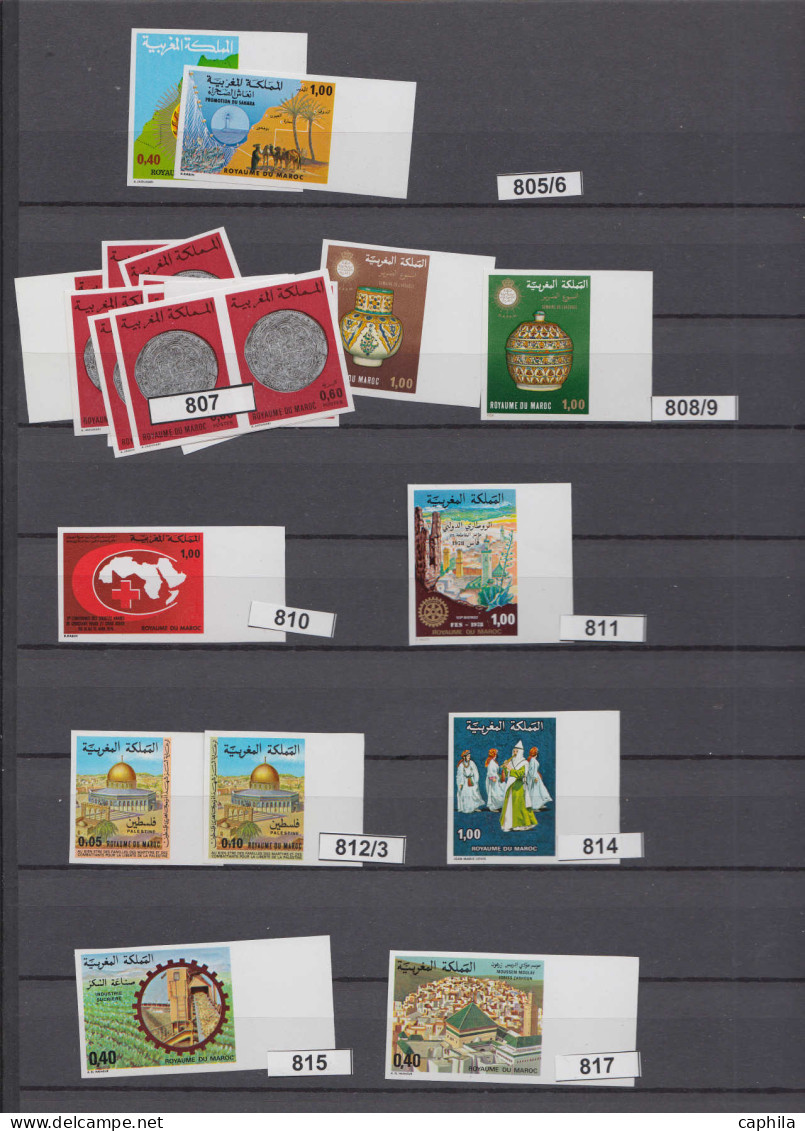 LOT MAROC - Lots & Collections - Collection de + 650 timbres non dentelés, dont quelques doubles et 4 Bf, la plupart Bdf