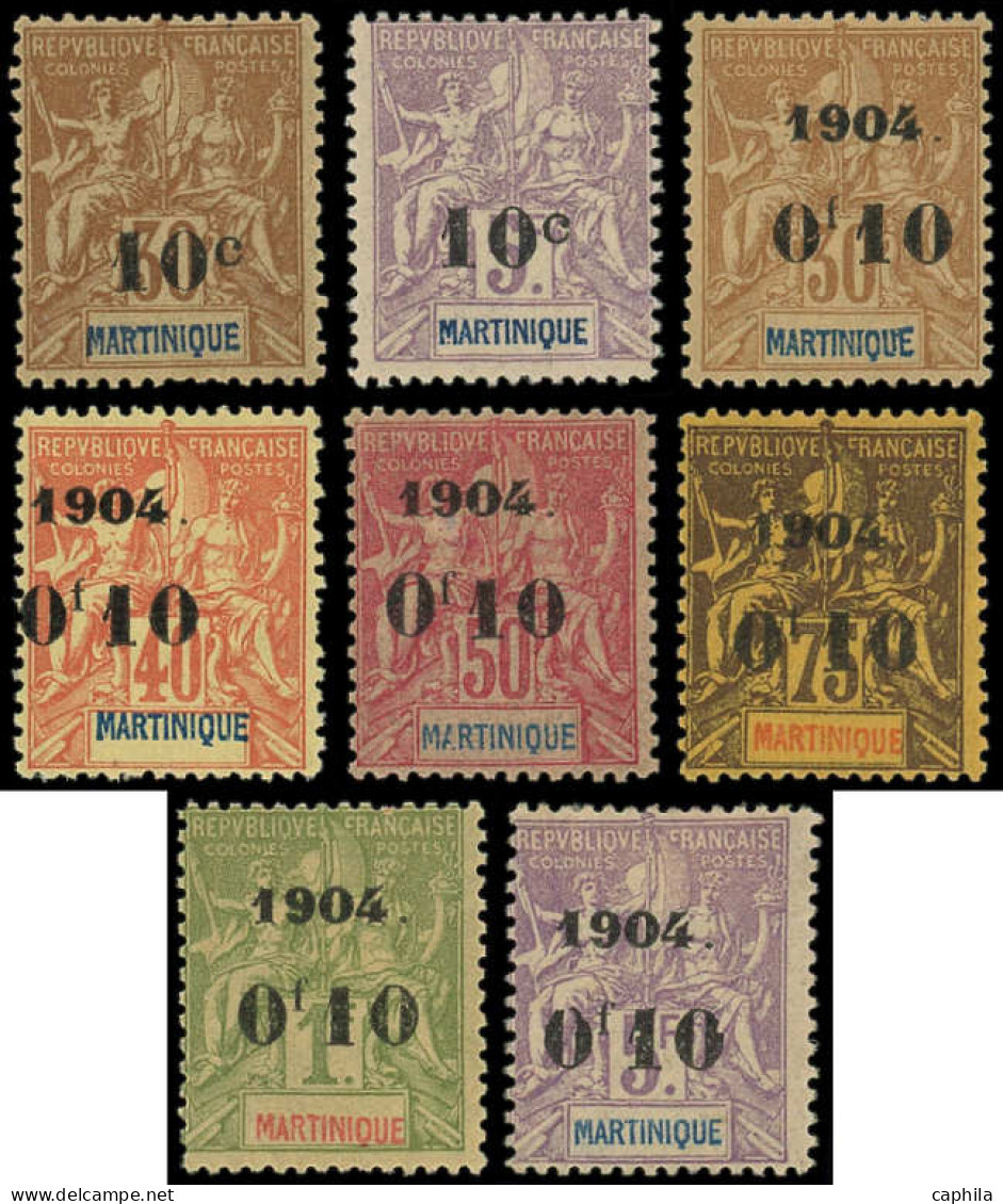 * MARTINIQUE - Poste - 52/59, Complet 8 Valeurs: Surchargés De 1904 - Nuovi