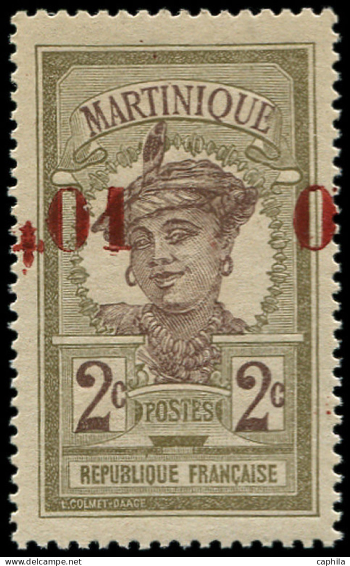 * MARTINIQUE - Poste - 105, Surcharge à Cheval: 0,01 S. 2c. Martiniquaise - Neufs