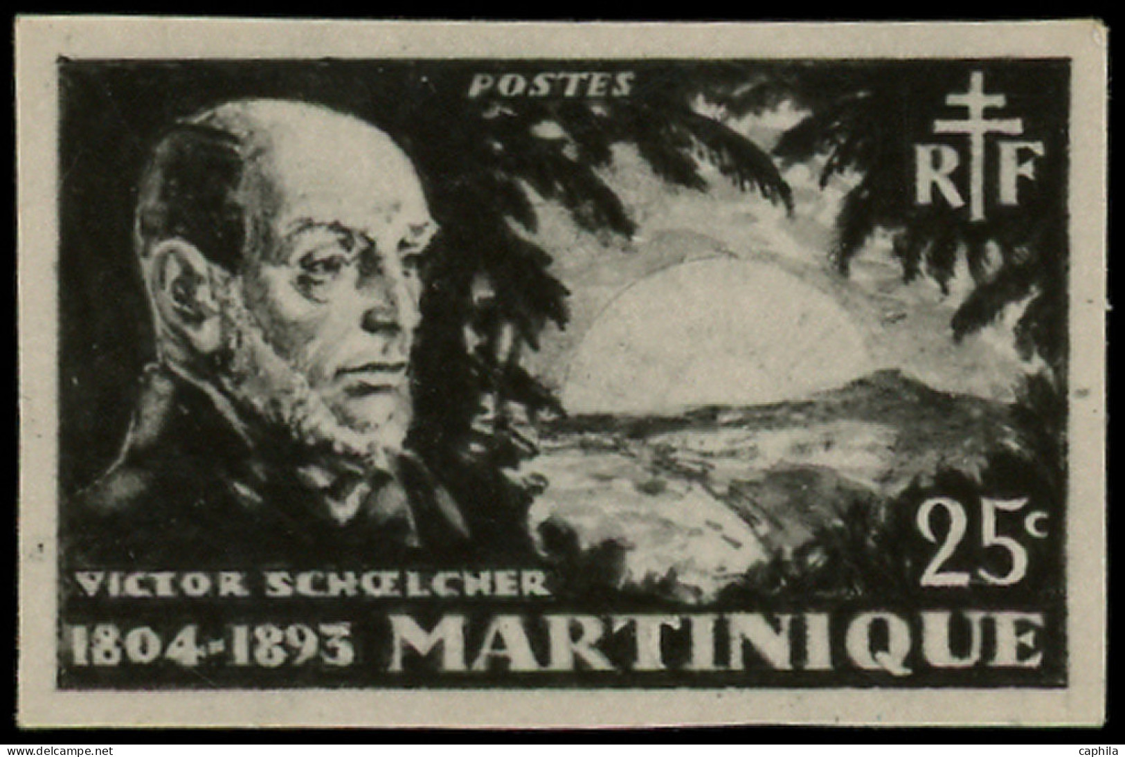 MAQ MARTINIQUE - Poste - (199), Type Non émis (légendes Différentes), Photo-maquette Format Timbre: 25c. Schœlcher (Ex.  - Other & Unclassified