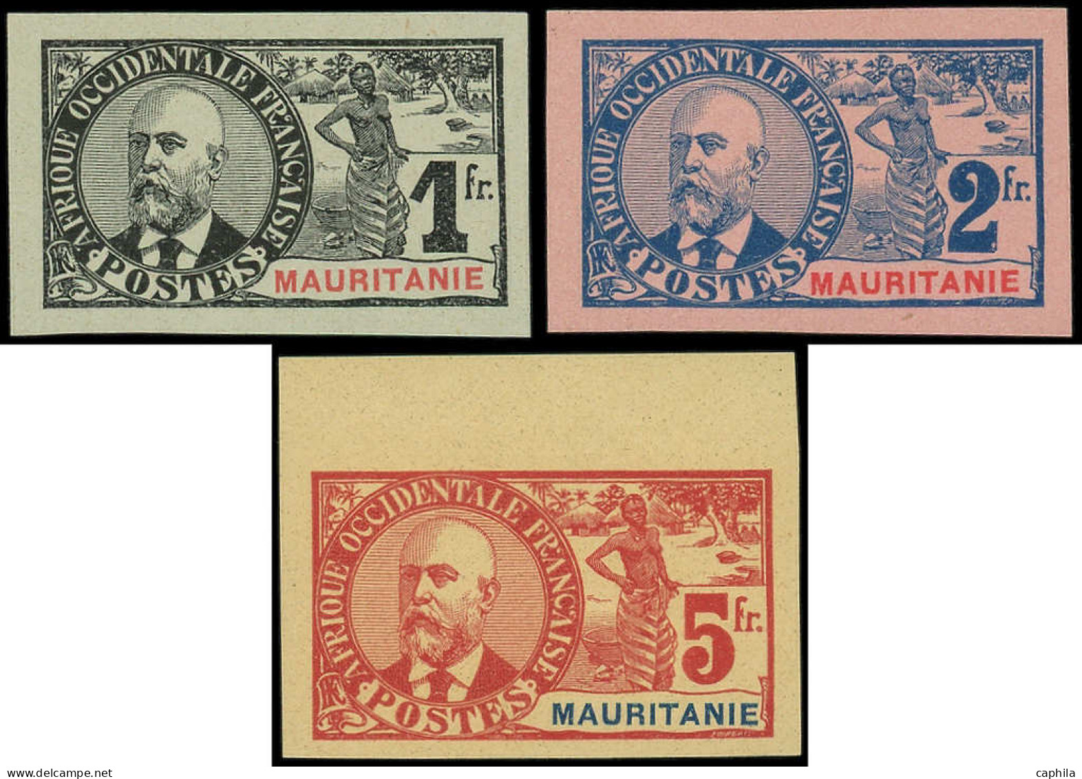 (*) MAURITANIE - Poste - 14a/16a, Non Dentelé Dont 16a Signé Brun Et Calves: Ballay - Unused Stamps