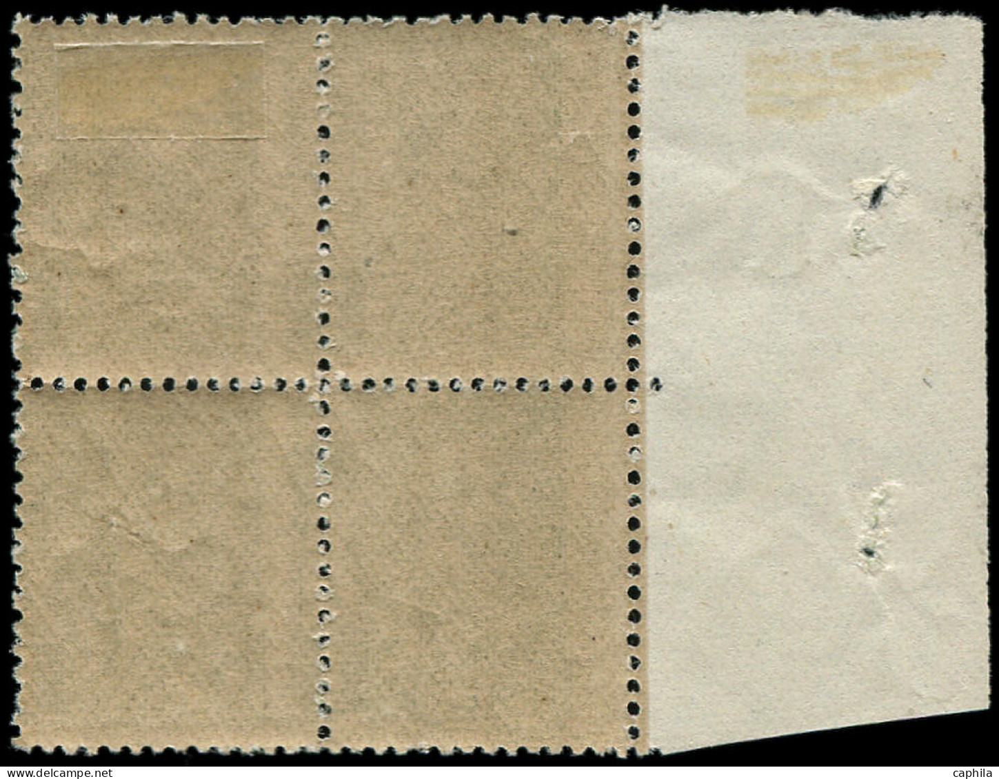 ** MONACO - Poste - 11, Bloc De 4 Piquage à Cheval (1 Ex. *): 1c. Olive (Maury) - Unused Stamps