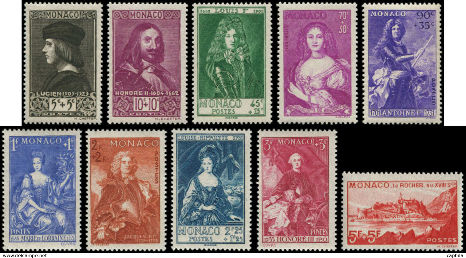 ** MONACO - Poste - 185/94, Princes Et Princesses, Complet 10 Valeurs - Neufs