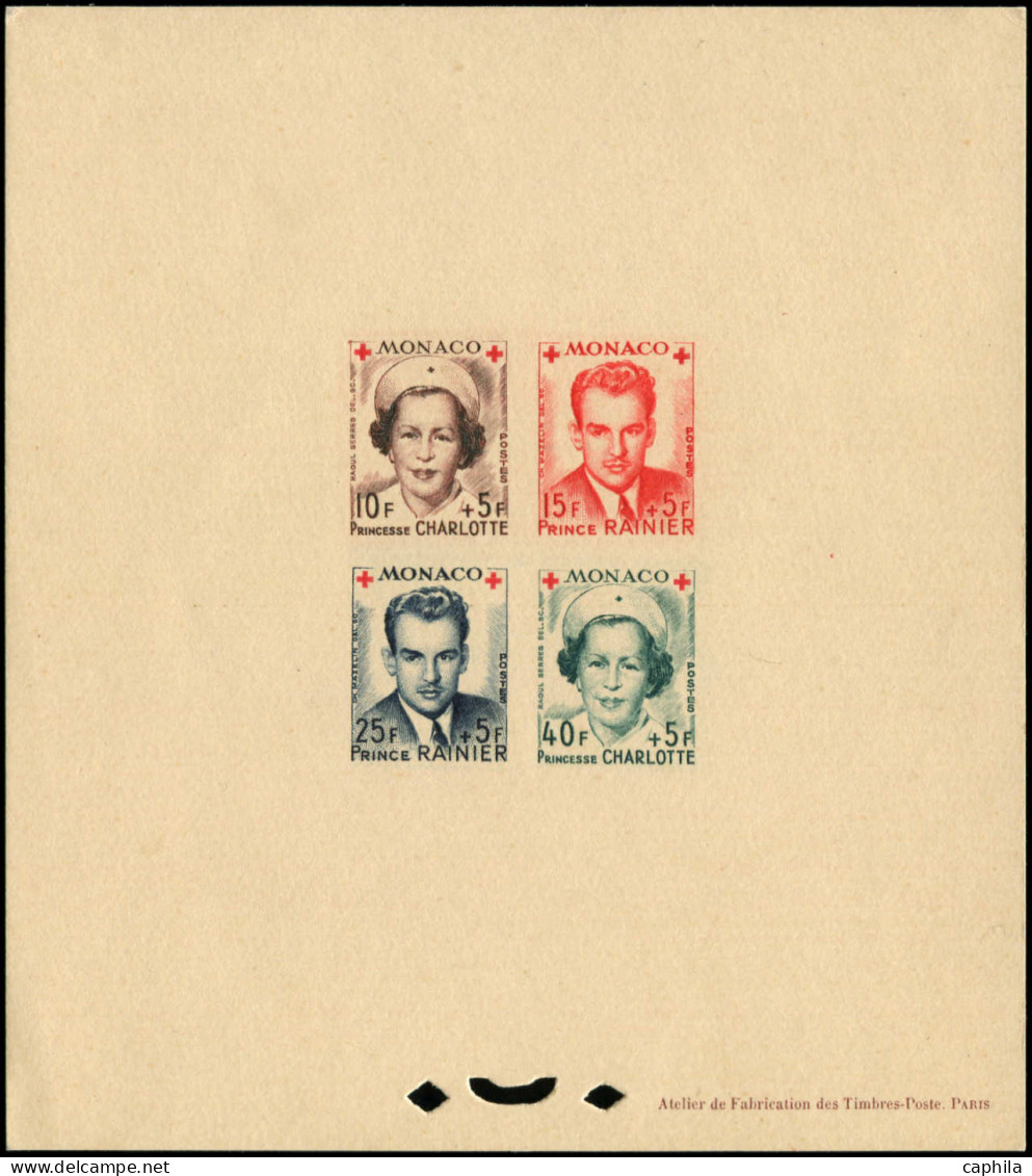 EPL MONACO - Poste - 334/37, épreuve Collective: Croix-Rouge 1949 - Other & Unclassified