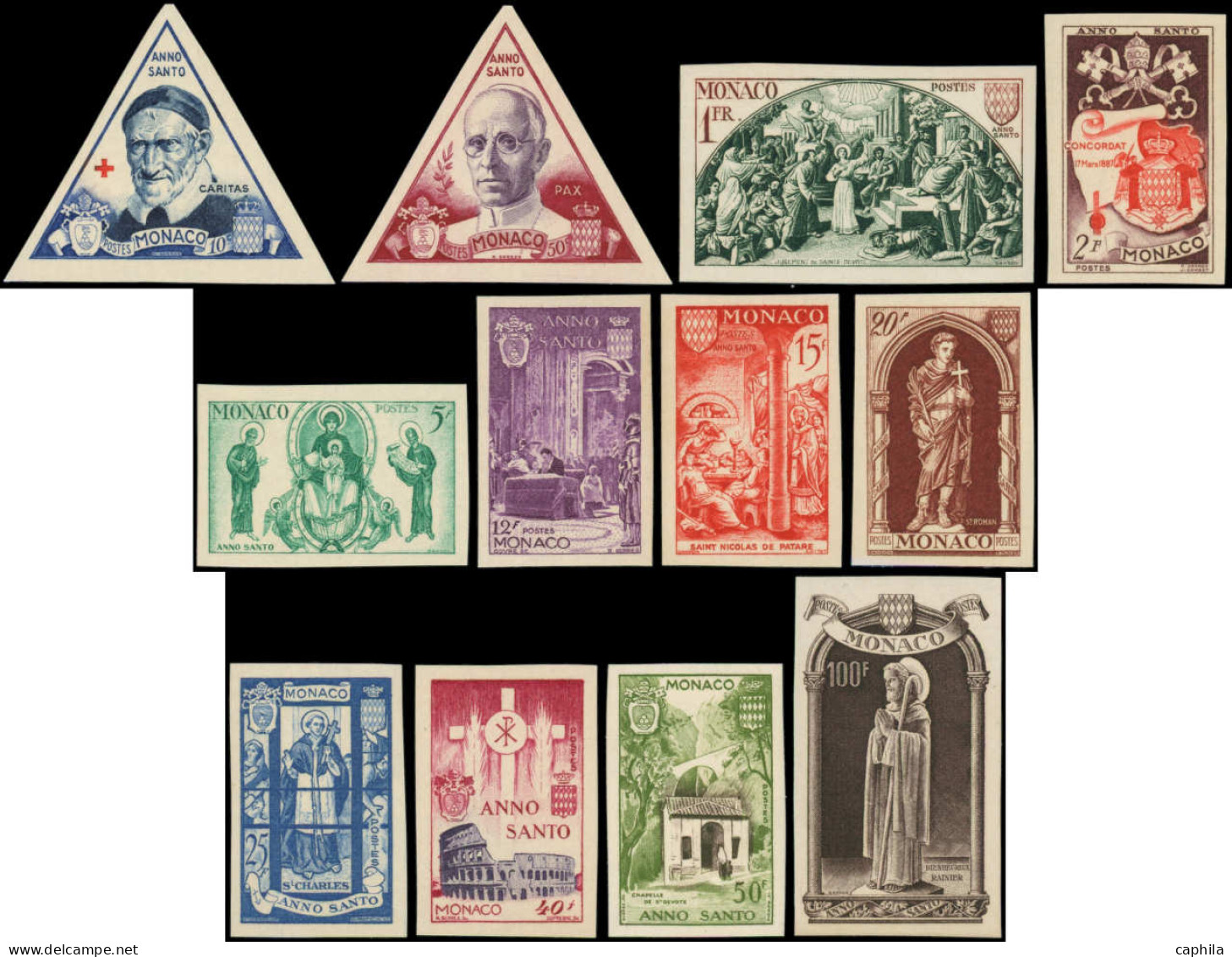 ** MONACO - Poste - 353/64, Non Dentelés, Complet 12 Valeurs: Année Sainte - Unused Stamps