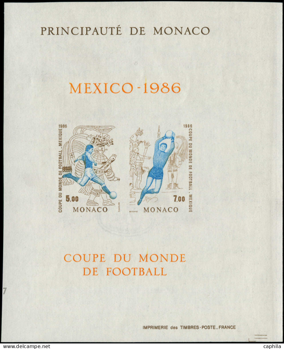 ** MONACO - Blocs Feuillets - 35, Essai De Couleur: Coupe Du Monde De Football, Mexico 1986 - Blokken