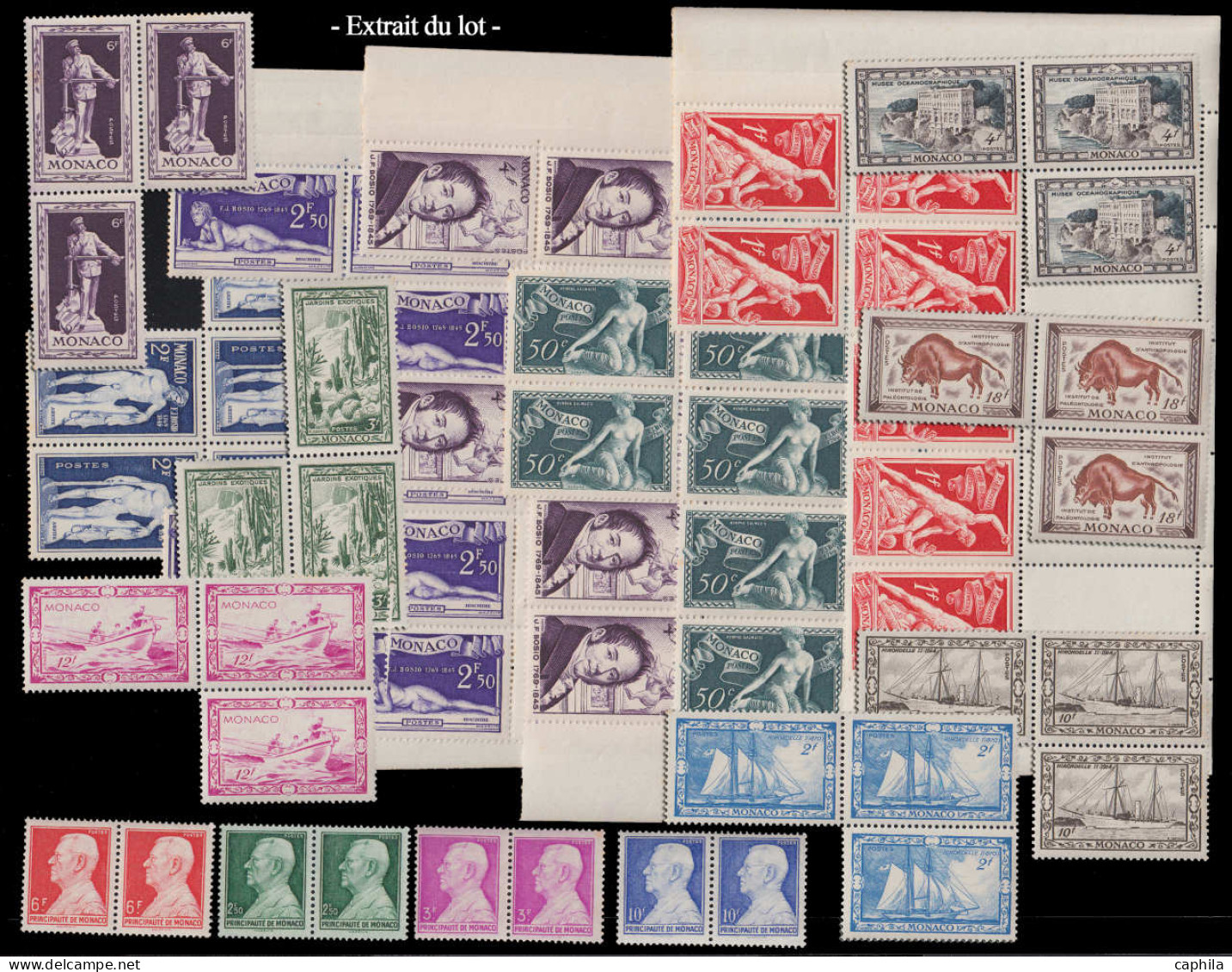 ** MONACO - Lots & Collections - Petit Lot 1946/49, Dont Pa. 28/31 (x10), Quelques Timbres Avec Rouille, En Blocs Ou En  - Autres & Non Classés